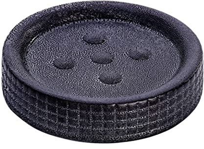 WENKO Seifenablage Polaris Jet Anthrazit Keramik - Seifenschale ideal für Handseife, Keramik, 11 x 2.5 x 11 cm, Anthrazit, 2.5 x 11 x 11 cm