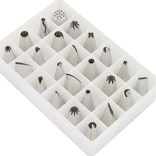 24pcs Pastry Cake Decorating Nozzles Tips Set Kit for Icing Piping Bag Tool Pen
