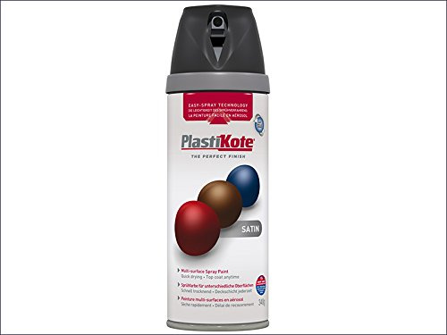 Plastikote PKT22100 Premium Spray Paint Satin Black 400ml - 440.0011103.076