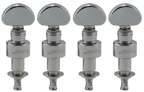 Grover 119C Geared Banjo Pegs with Metal Button - 4 pcs. - Chrome
