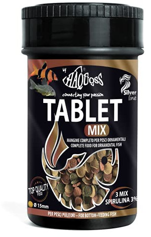 Haquoss Tablet Mix Mangime in Pastiglie affondanti per Pesci Pulitori da Fondo e Vetro, 100 ml/36 gr