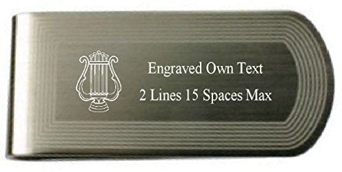 Organist Silber Gravur Freimaurer Geld Clip mit Gravierten Schatulle