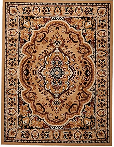 Carpeto Orientteppich Teppich Beige 300 x 400 cm Medaillon Muster Kurzflor Verona Kollektion