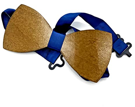 LASERO' Holzfliege Herren - Holz Fliege Blau für Mann und Kind Verstellbar für Hochzeit Aufführungen Abschlussball Herren Geschenk
