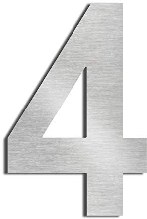 nanlyiau 4in/10.2cm Numeri civici Numero di acciaio Numero civico esterno in Solido Acciaio Inossidabile 304,Aspetto Fluttuante(4in 4)
