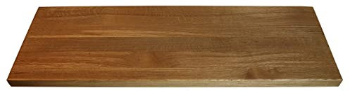 Peldaños de madera maciza de roble para escaleras de interior de 38-40 mm de grosor con R6 en 4 lados, 30 cm de ancho, barnizado natural Standard