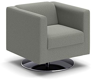 DOMO. collection Sessel Bob FK, Polstersessel mit Federkern und Drehfunktion, rechteckig, kleiner Cocktailsessel, Drehsessel 72 cm x 75 cm x 71 cm (BxTxH), silber (grau)