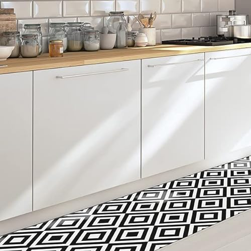 CREARREDA Alfombra Vinílica Cocina y Baño Antideslizante Lavable, Diseño Italiano Moderno, Impermeable, Decorativa, Resistente, Fácil Limpieza, Antimanchas, Higiénica, Made in Italy