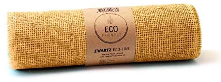 Juteband, Tischläufer, Soft Jute, Natur/Farbig 30 cm breit, 5 m Rolle | Tischband Deko Hochzeit rustikal Natur/Farbig (gelb)