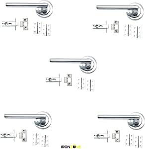 Set di 5 maniglie per porta in stile Amora moderne, cromate lucide e lucide