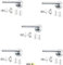 IRONZONE Modern Polished Chrome Door Handles - 5 Pairs, Lever & Rose, 35-44 mm, Polished Chrome Finish, Lockable, Metal Material, 5 Count