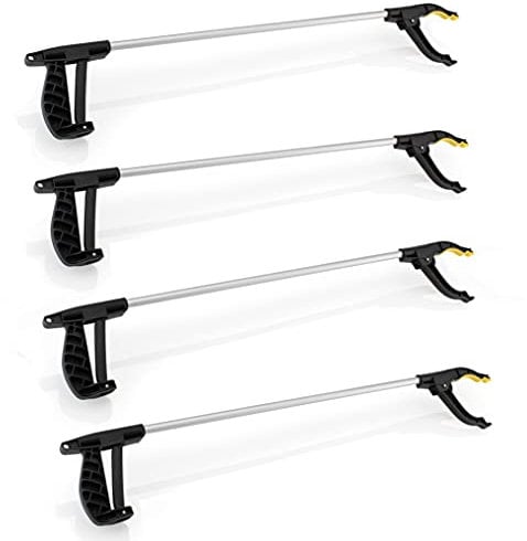 Straame Garden | Litter Picker Grab & Grip Reaching Litter Rubbish Pick Up Tool | Leaf Grabber Stick | Multiuse Grabber Light Items (Standard Pick Up Tool Pack of 4)