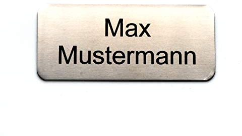 Placa para puerta de acero inoxidable con grabado láser autoadhesivo | personalizable | 6 x 2 cm o 8 x 3,5 cm (8 x 3,5 cm)