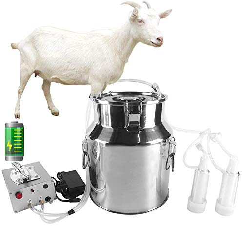 RSTJ-Sjef Mungitrice Elettrica per Capre da 14 Litri, Mungitrice con Pompa per Vuoto A Batteria Ricaricabile A Pulsazione, Forniture di Mungitura Portatili per Bestiame,for Goat