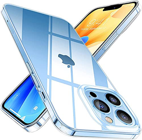 Tech MD iPhone 13 Pro Crystal Clear Silicone Transparent Slim-Fit Mobile Phone Case Cover with Anti-Scratch and Shock Absorption | iPhone 13 Pro Case Supports Wireless Charging