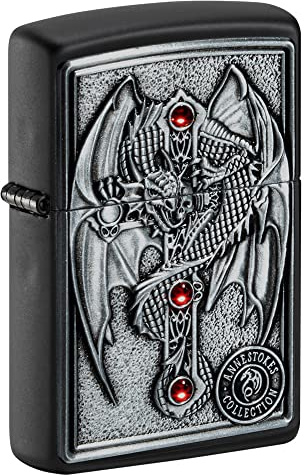 Zippo - Feuerzeug Anne Stokes 49755, winddicht, nachfüllbar, Metall, Silber, USA, Geschenkidee