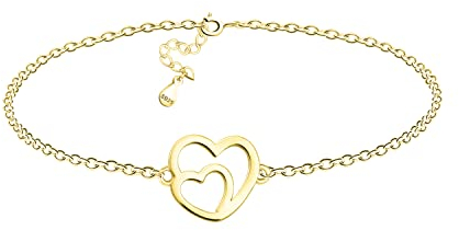 Sofia Milani - Damen Armband 925 Silber - vergoldet/golden - Herz Anhänger - B0337