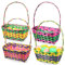 Rechteckige Osterkörbe, gewebter Bambus-Osterkörbe mit Griffen, mehrfarbiger Korb für Ostergeschenke, Eiersuche, Picknick-Partyzubehör, 8,9 x 21,8 x 21,6 cm, 4 Stück