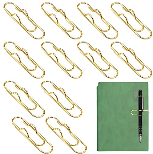 12 Stück Metall-Stiftclip für Notebook, tragbarer Stifthalter-Clip, Bleistift-Clip, Multifunktions-Büroklammer, Stifthalter, Stift, Büroklammer, Lesezeichen, Schreibwaren, Werkzeug, Bürobedarf für Not