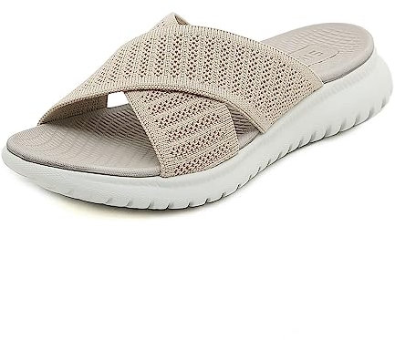 ZDQ Sandalias Mujer Verano Ortopedicas Sandalias Antideslizante Goma Suela con Punta Abierta Beige 38