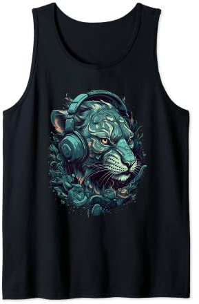 Animal Rave Bunt abstrakte Kopfhörer Headset Colorful Psy Tank Top