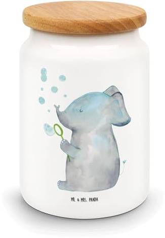 Mr. & Mrs. Panda Vorratsdose Elefant Seifenblasen - Geschenk, Aufbewahrungsbehälter, Schüttdosen, Keksdose, Liebesbeweis, lustige Sprüche, Tiere,