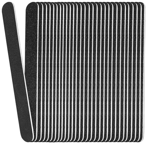 Limas de uñas Emery Board (paquete de 24), lima de uñas de madera de grano 100/180 para uñas naturales, juego de herramientas de manicura Emory Filers de 7 pulgadas, lima de uñas desechable para el