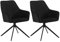 WOLTU Chaises de Salle à Manger Pivotantes Lot de 2, Chaise de Cuisine, avec Pieds en Métal, Dossier, Velours, Noir, EZS09sz-2