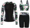 GRACE KARIN Women Rashguard Swimsuits Built-in Bra Swim Tops Plus Size Ruffle Swimming Costume Floral XL