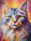 Farbe Cat -Malen nach Zahlen für Erwachsene, DIY digitales Ölgemälde Set auf Leinwand mit Pinseln und Acrylpigment, Teenager Geschenkideen Artwork für Heimdekoration, 50x60cm (ohne Rahmen) H-15