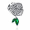 MSPOVOF Funkelnde Rose in Blüte Charm Sterling Silber 5A Zirkonia Anhänger für Armband Halsketten Schmuck Geschenk für Damen Frauen