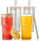 sweet grain Glass Cups with Straws and Lids, 20 oz 600 ml Ice Coffee Cup 4 Pack, Drinking Glasses for Iced Coffee, Boba Cup, Juice