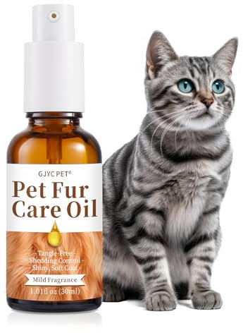 Huile de soin des poils d'animaux pour chiens et chats – Élimine les nœuds, pelage brillant et soyeux, nourrit la fourrure avec du collagène et des huiles naturelles – Formule sans rinçage, 30 ml