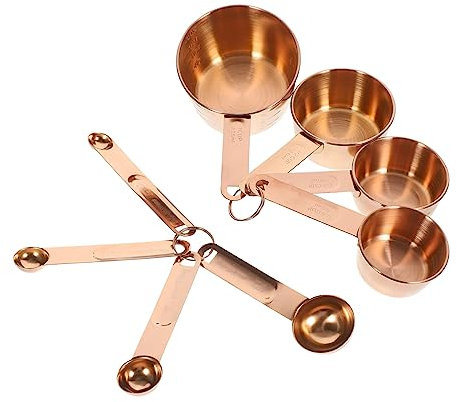 WATIIFUFU Juego De Tazas Medidoras De Cobre Utensilios De Cocina Para Hornear Cucharas Para Café En Grano Tazas Medidoras Australianas Para Especias