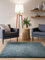 Interiyou Hochflor Teppich Sofia - 160x160 cm Blau - flauschig und einfarbig - waschbar und rutschfest - weicher Langflor