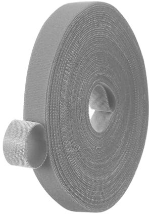 PATIKIL 0.6IN x 33FT Hook and Loop Tape, Double-Sided Nylon Strips Reusable Cable Ties Roll Multi-Purpose Cord Management Tape Wrap Fastener for Home Office, Gray