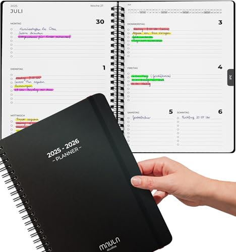 Kalender 2025 2026 A5 - Terminkalender, Lehrerplaner, Schülerplaner, Uni Planer 2025 2026 - Wochenplaner Buchkalender - Terminplaner, Notizbuch mit Kalender Buch 2025 2026 - Juli 2025 - Dezember 2026