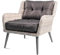 TexDeko® Loungekissen Gartenpolster Set mit Rückenkissen für Rattanmöbel Gartenkissen Premium, Wasserabweisende Polsterauflage Sitzkissen Gartenmöbel 50x50x12cm + 50x40x12cm (Schwarz)