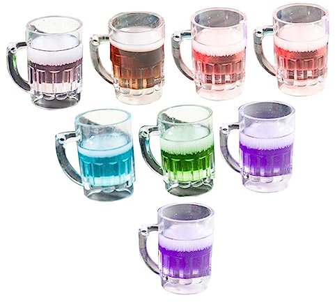 TOYANDONA 8stücke Harz Bier Tasse Charme Mini Harz Bier Tasse Modelle Anhänger DIY Anhänger