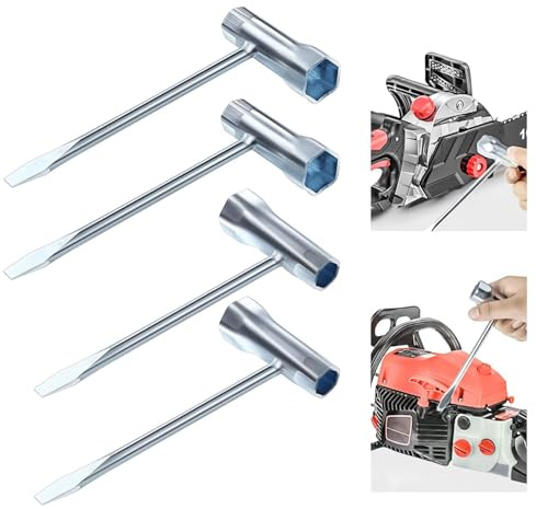 Srvauyea 4 Pezzi Chiave Combinata, 13 mm x 19 mm Chiave a T, Chiavi per Candela di Accensione, Chiave per Motosega, Chiavi per Tagliaerba, Combo Chiave a Bussola Accessori per Attrezzi