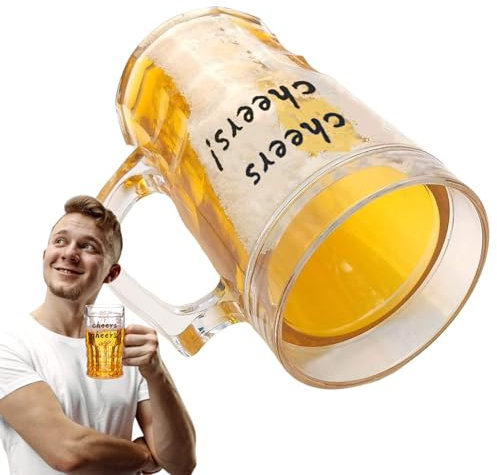 Salyeeluly Vasos De Cerveza Para Congelador | Jarra de Cerveza Congelable,Vasos De 450 ml Novedad De Doble Pared Para Bebidas Frías Para Playa Vacaciones Fiestas Piscina Café Adultos Reuniones