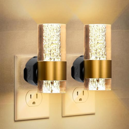 JIMACRO 2 Piezas Luz Noche Infantil Enchufe, Luz Noche Sensor Movimiento, Blanco Cálido 3000K LuzNoche Infantil Pared Para Pasillos, Baños, Escaleras y Dormitorios