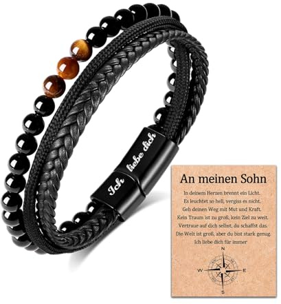 Sohn Geschenk An Meinen Sohn Armband von Mama Papa Geschenke 18. Geburtstag Junge Armbänder Weihnachten Herren Geschenke für Junge