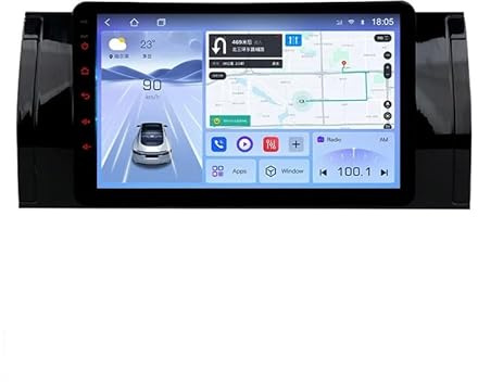 Android 15.0 Radio Coche con Pantalla Táctil 9 Pulgadas para BMW E39 Navegación GPS Control del Volante 4G WiFi FM Am RDS Mandos Volante Bluetooth con Pantalla HM601 4 Core Wifi 1+16GB