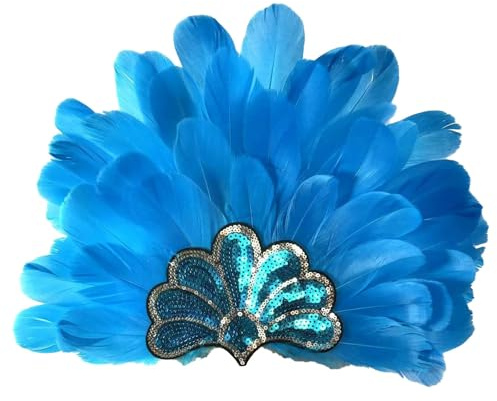 POIUIYQA Karneval Damen Samba Kopfschmuck Federschmuck Faschingskostüme Fasching Mottoparty Federkopfschmuck Brasilien Feder Haarschmuck Frauen Karneval-Kopfschmuck mit Federn
