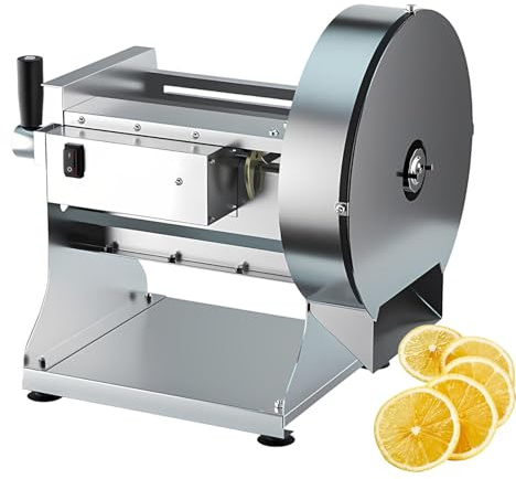 Electric Vegetable Slicer, Adjustable Mandolin Cutter with Suction Base, Stainless Steel Blade for Easy Food Prep