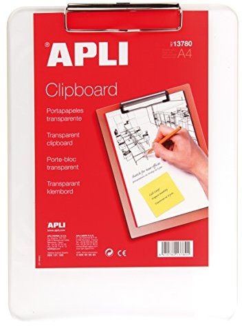 APLI 13780 - Clipboard plástico transparente A4