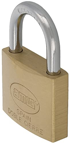 AMIG - Cadenas de Sécurité - Inclus 2 Clés - Idéal pour Casiers et Valises - Arceau en Acier Traité - 40 mm - Laiton Mat