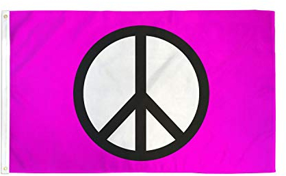 AZ FLAG - Flagge Frieden Rosaer Symbol - 150x90 cm - Peace Fahne 100% Polyester mit Messing-Ösen - 110g