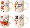 Christmas Mugs Set of 4 Festive Party Xmas Mugs Home Kitchen Tea Coffee Cups Christmas Tableware Xmas Decorations Mug Set Office Tea Cups Stoneware Mugs Festive Mugs Winter